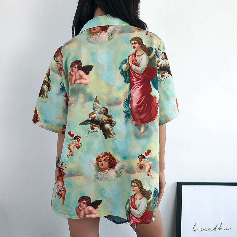 [@rudskayadaria] "RETRO ANGEL PRINT" SHIRT K043007REVIEW