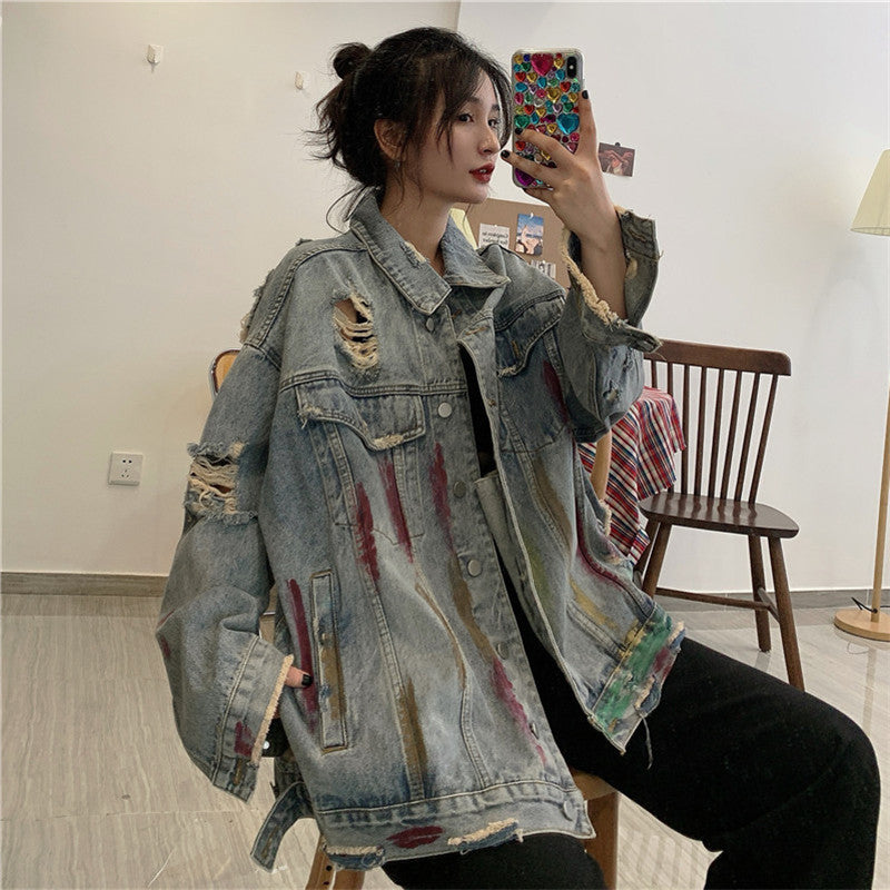 Set Of Ripped Jacket Denim Jacket ER5833