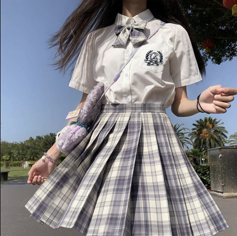 "JK PLAID" PLEATED SKIRT / TIE N073005