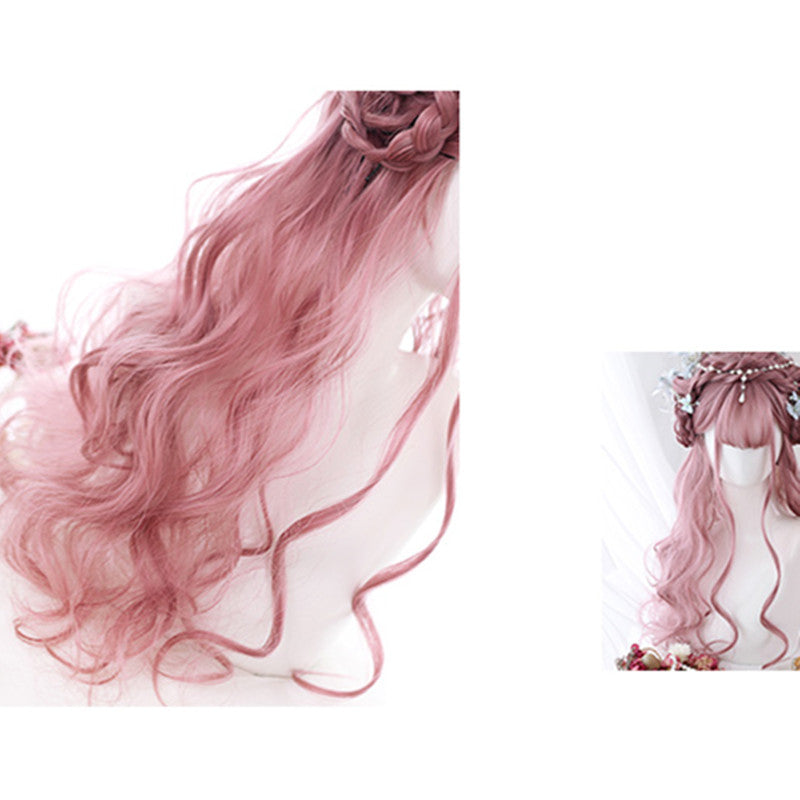 "SAKURA PINK AIR BANGS LONG CURLY" WIG Y020807