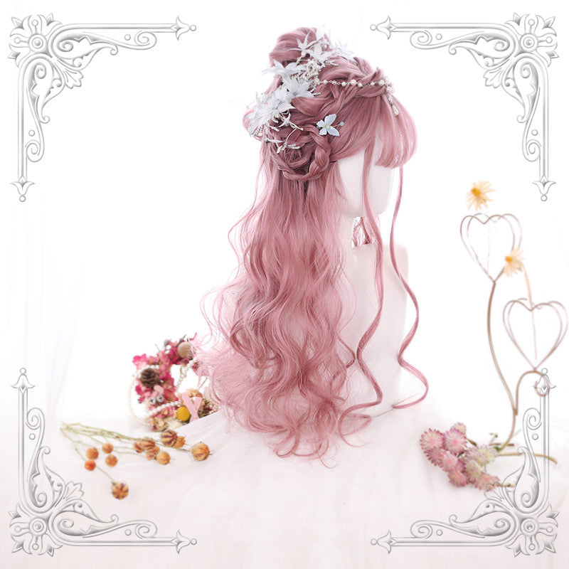 "SAKURA PINK AIR BANGS LONG CURLY" WIG Y020807