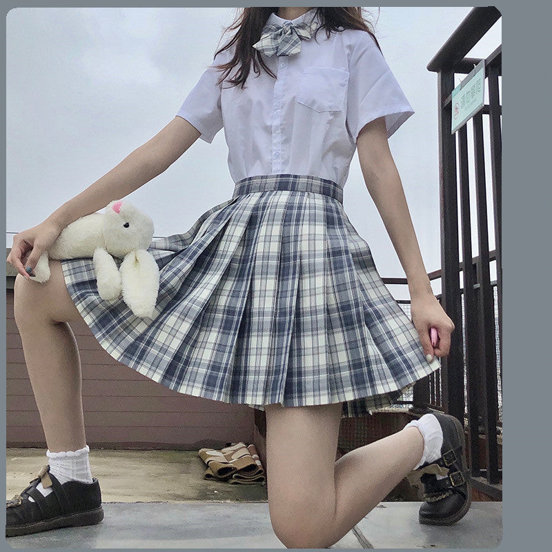 "JK PLAID" PLEATED SKIRT / TIE N073005