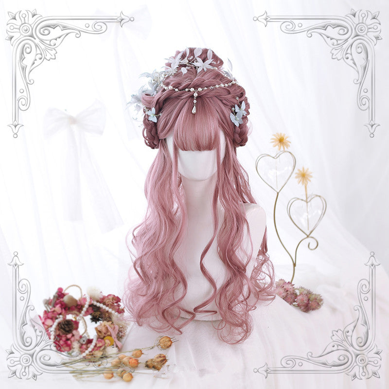 "SAKURA PINK AIR BANGS LONG CURLY" WIG Y020807