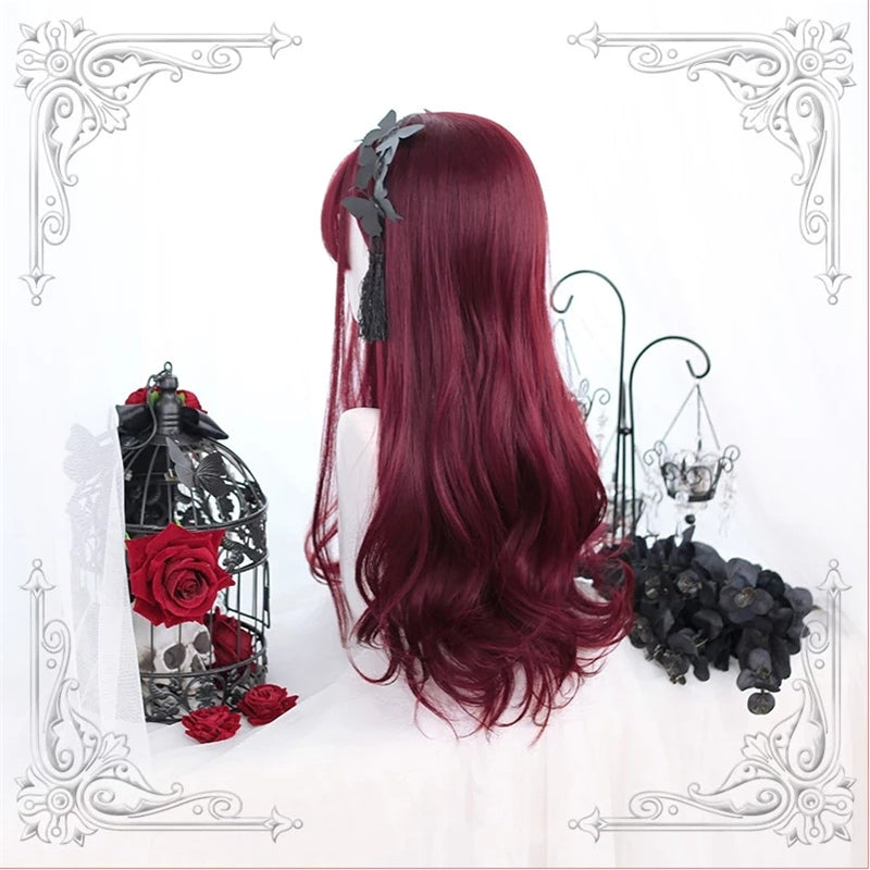 "WINE RED" LONG CURLY WIG K122813