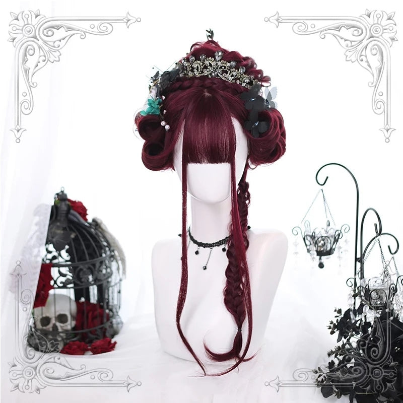 "WINE RED" LONG CURLY WIG K122813