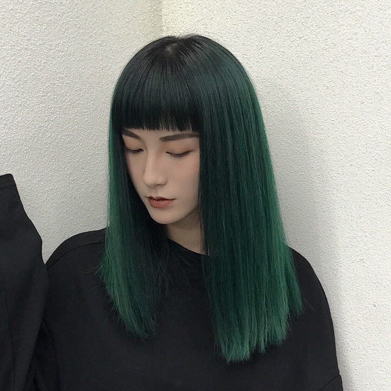 [@rudskayadaria] "DARK GREEN MEDIUM LONG STRAIGHT" WIG K071710REVIEW