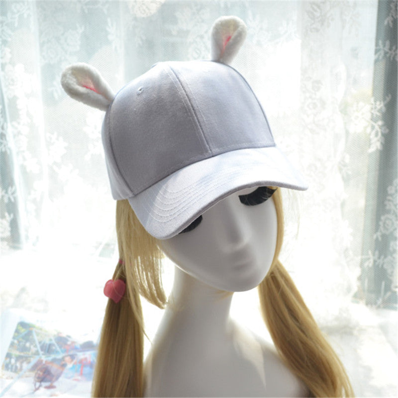 WHITE/PINK BUNNY EAR CAP UB3191