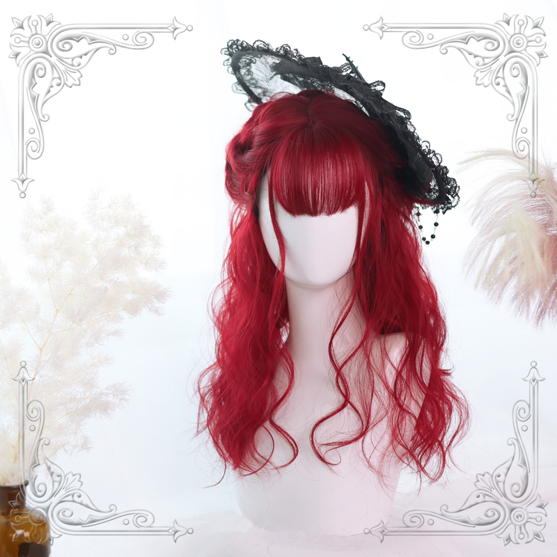 [@pajerok] "ROSE RED AIR BANGS LONG" WIG Y020805REVIEW