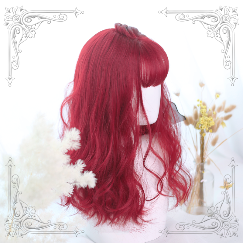 [@pajerok] "ROSE RED AIR BANGS LONG" WIG Y020805REVIEW