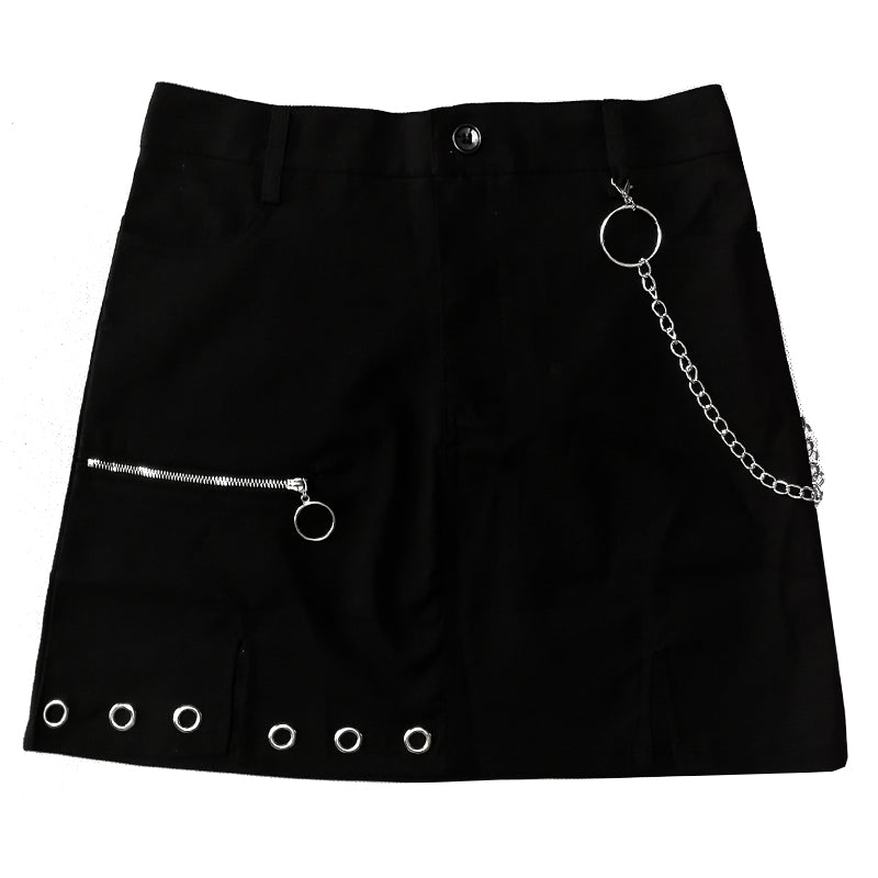 "VINTAGE PUNK" SKIRT WITH CHAIN K060701