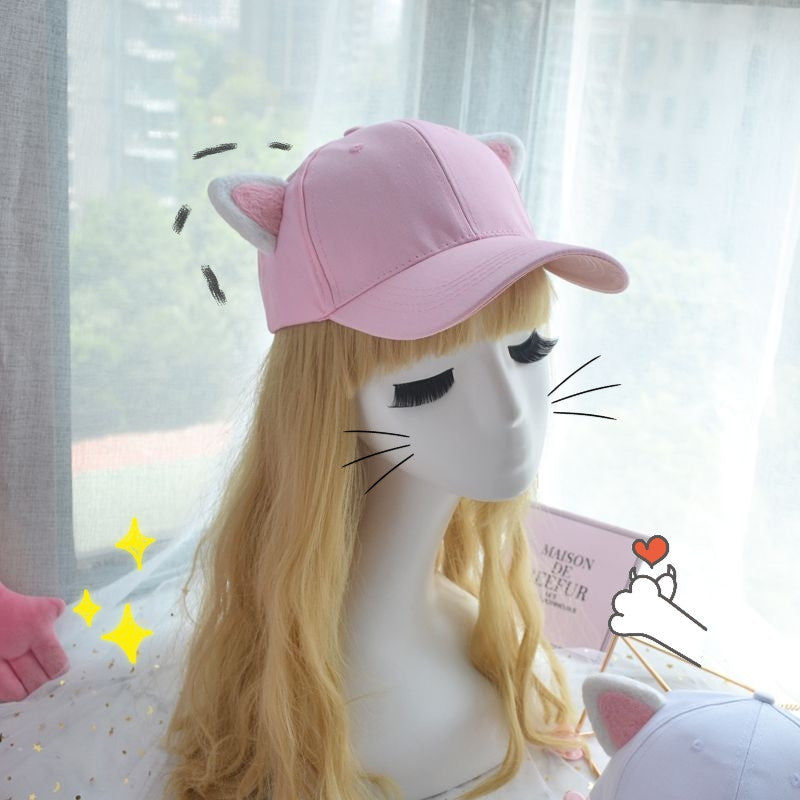 Soft Cute Cute Handmade Cat Ear Hat UB3247