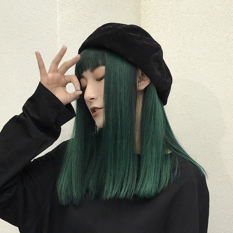 [@rudskayadaria] "DARK GREEN MEDIUM LONG STRAIGHT" WIG K071710REVIEW