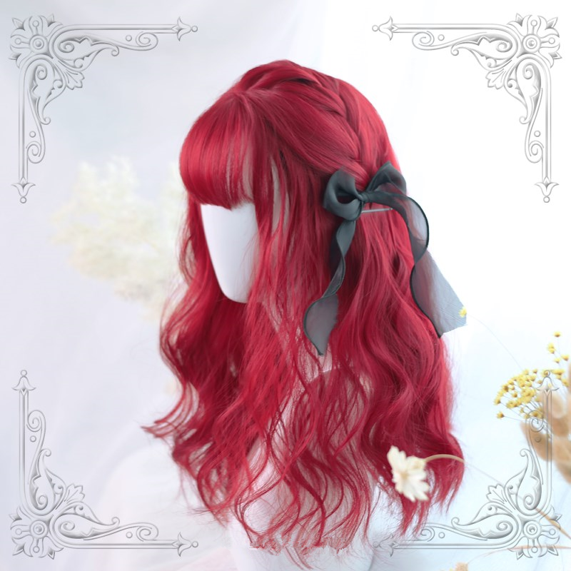 [@pajerok] "ROSE RED AIR BANGS LONG" WIG Y020805REVIEW