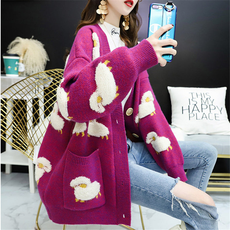 LAZY LAMB JACQUARD SWEATER CARDIGAN UB2709