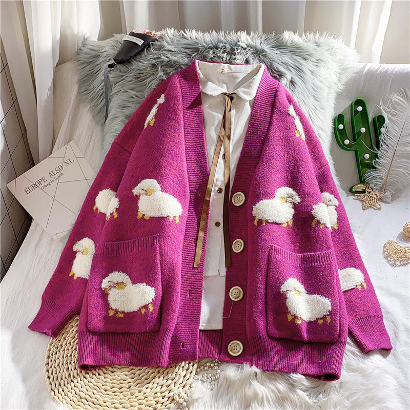 LAZY LAMB JACQUARD SWEATER CARDIGAN UB2709