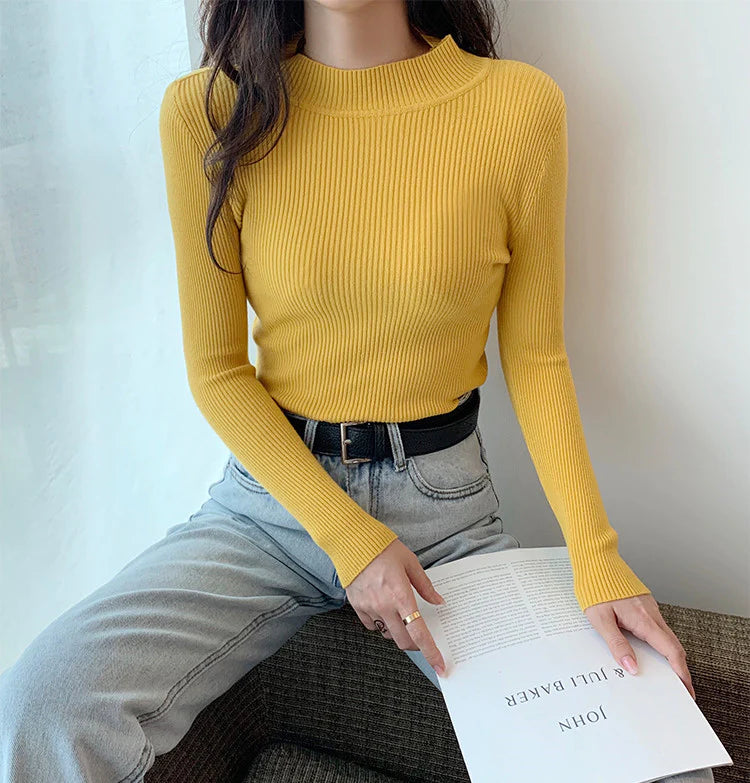 SOLID COLOR KNITTED SWEATER   UB96058