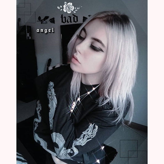 [ @loucifer.uwu ] "DRAGON PRINT" LONG SLEEVED TOP W102704