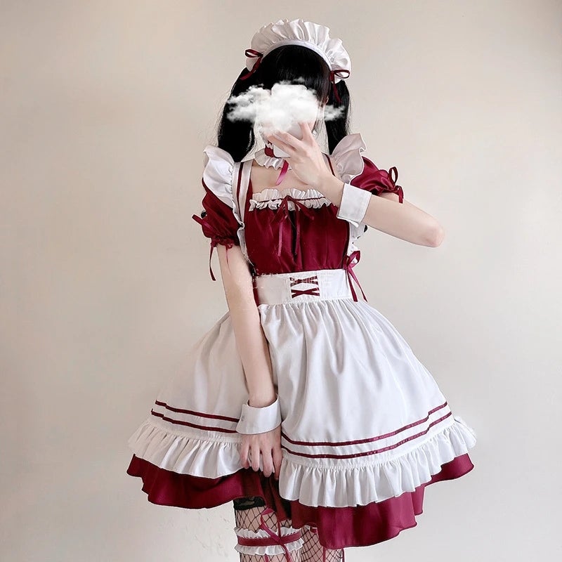 iota_zerotwo] RED CAT LOLITA MAID OUTFIT UB3354 – Uoobox