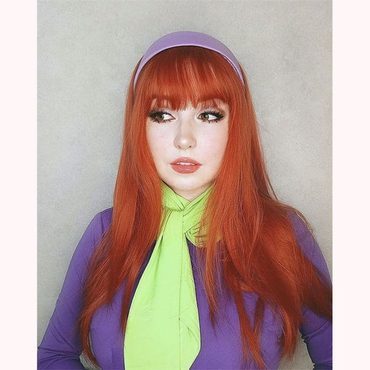 [@odettecrystal] "LOLITA ORANGE" LONG STRAIGHT WIG S033106