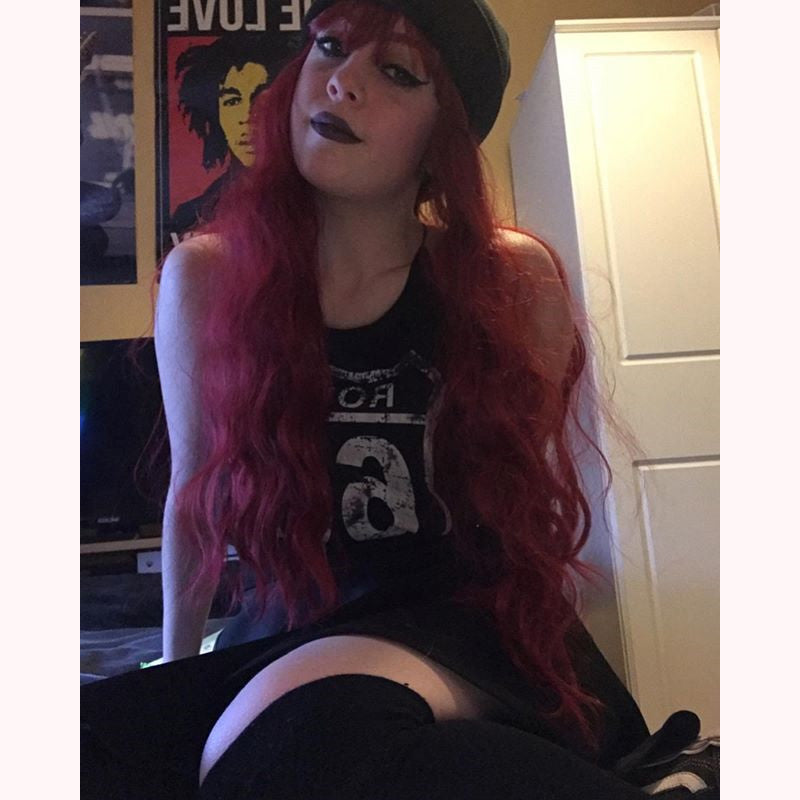 [@aphillyxx ] "CHERRY RED LOLITA LONG CURLY" WIG D052008REVIEW