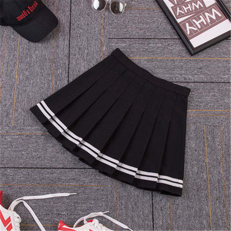 “SWEET STRIPE” PLEATED SKIRT W041604