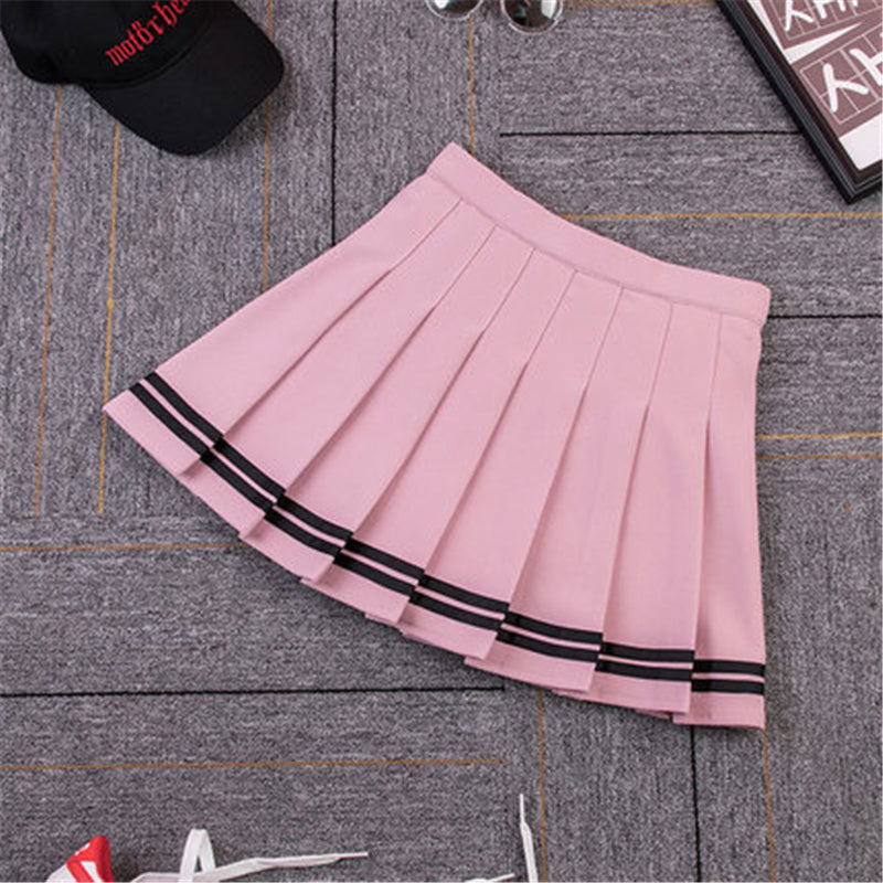 “SWEET STRIPE” PLEATED SKIRT W041604