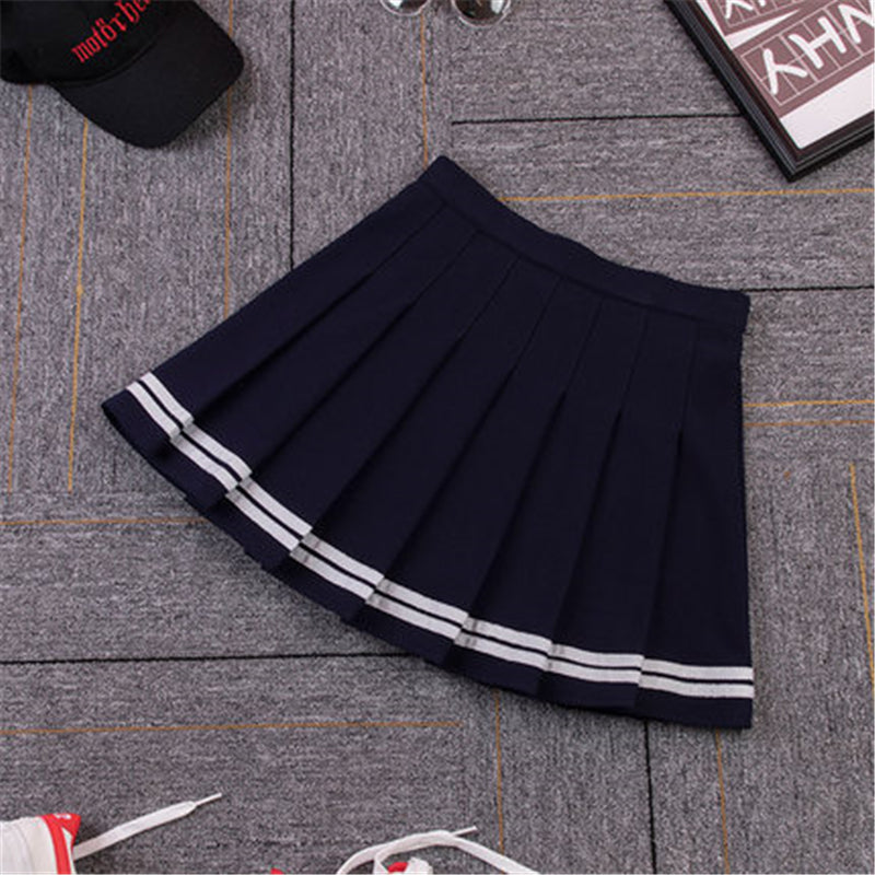 “SWEET STRIPE” PLEATED SKIRT W041604