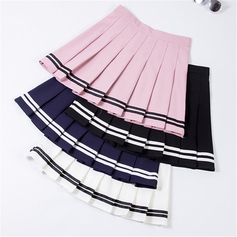 “SWEET STRIPE” PLEATED SKIRT W041604