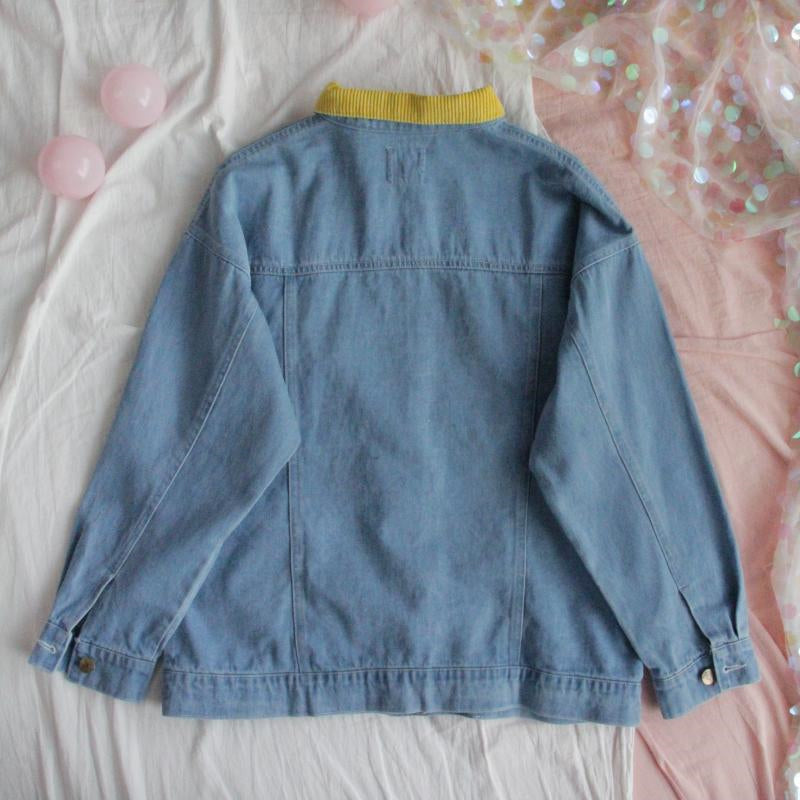 “HARAJUKU EMBROIDERY STITCHING” DENIM JACKET W110707