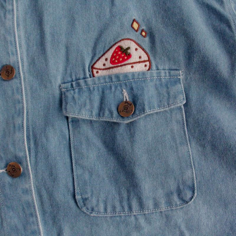 “HARAJUKU EMBROIDERY STITCHING” DENIM JACKET W110707