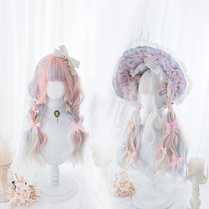 "MACARON PINK/WHITE LOLITA LONG CURLY" WIG D041524