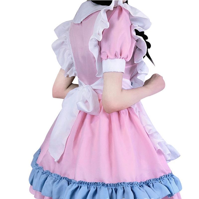 "LOLITA CAT PAW BOW PINK BLUE MAID" OUTFIT DRESS N022406