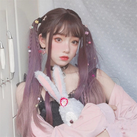 "LOLITA ROSE PURPLE GRADIENT LONG STRAIGHT/CURL" WIG N032003