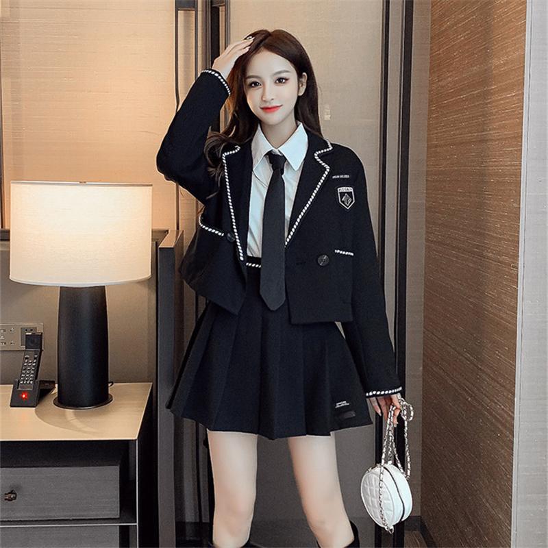 [@maggielivings] JFASHION BLAZER + PLEATED SKIRT SUIT N092304