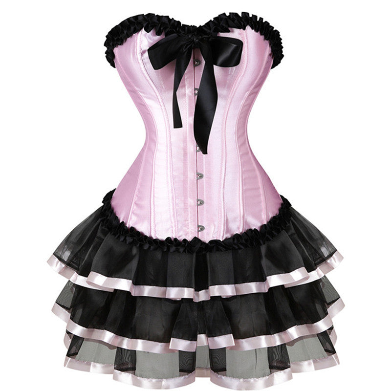 PINK BLACK SEXY LACE BUNNY OUTFIT UB2774