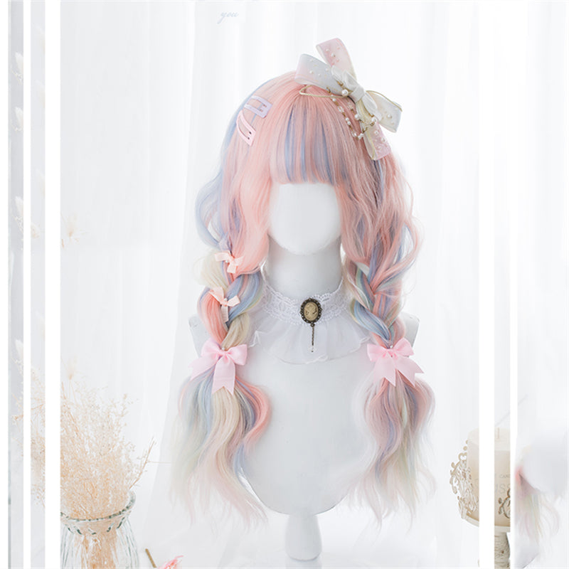 "MACARON PINK/WHITE LOLITA LONG CURLY" WIG D041524