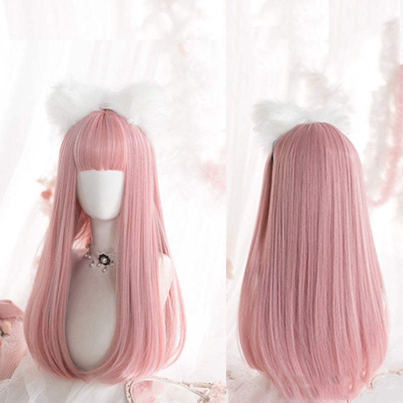 [@jm_yoon93] "LOLITA PEACH PINK LONG STRAIGHT" WIG N022012