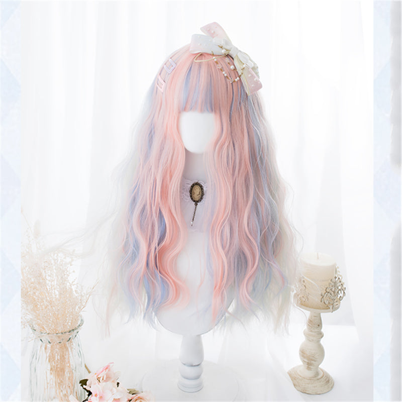 "MACARON PINK/WHITE LOLITA LONG CURLY" WIG D041524