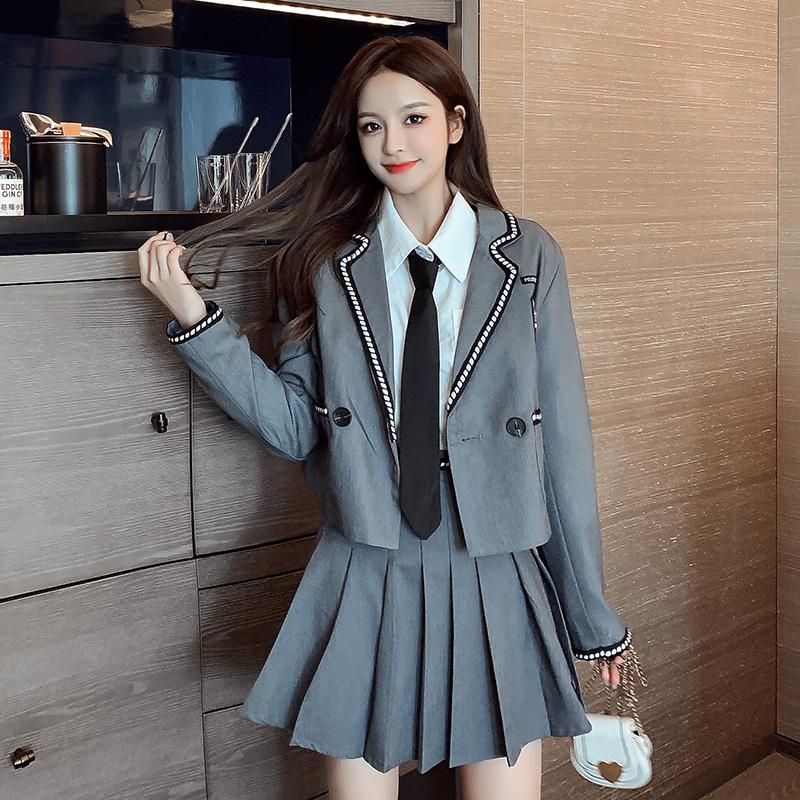 [@maggielivings] JFASHION BLAZER + PLEATED SKIRT SUIT N092304