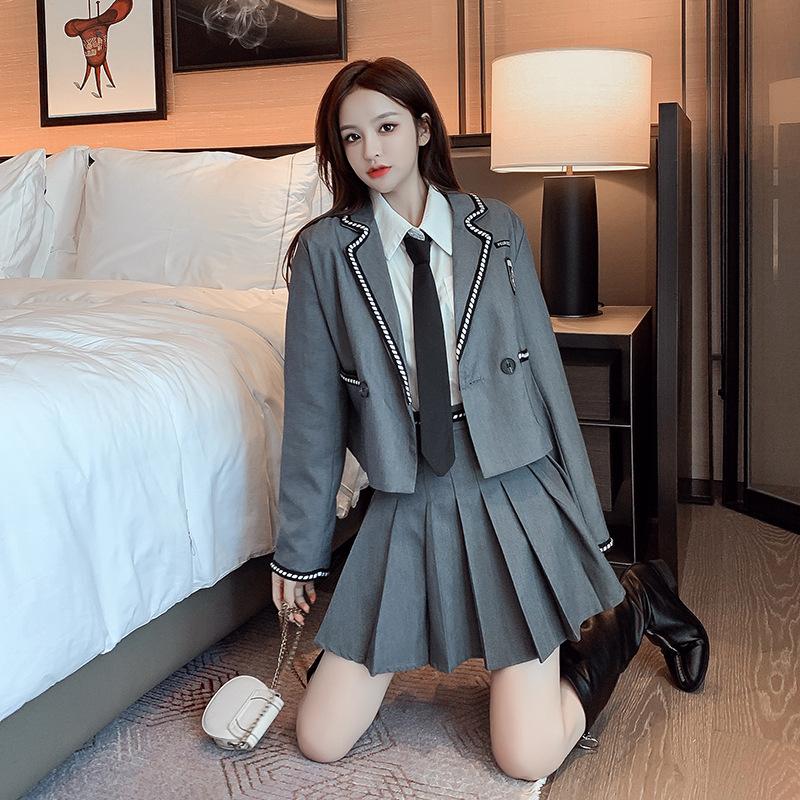 [@maggielivings] JFASHION BLAZER + PLEATED SKIRT SUIT N092304