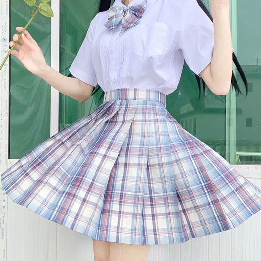 "JK BLUE PURPLE PLAID" SKIRT N051902