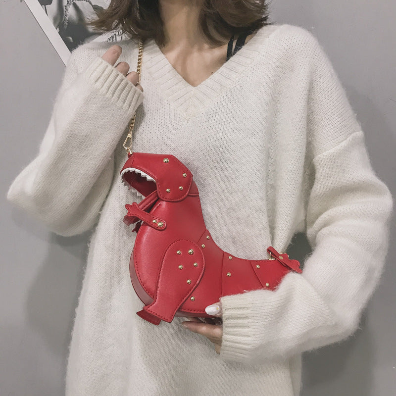 "PINK/WHITE/BLACK CUTE DINOSAUR RIVET" BAG UB2452