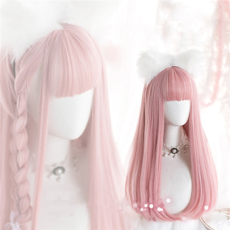 [@jm_yoon93] "LOLITA PEACH PINK LONG STRAIGHT" WIG N022012