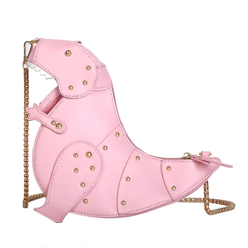 "PINK/WHITE/BLACK CUTE DINOSAUR RIVET" BAG UB2452