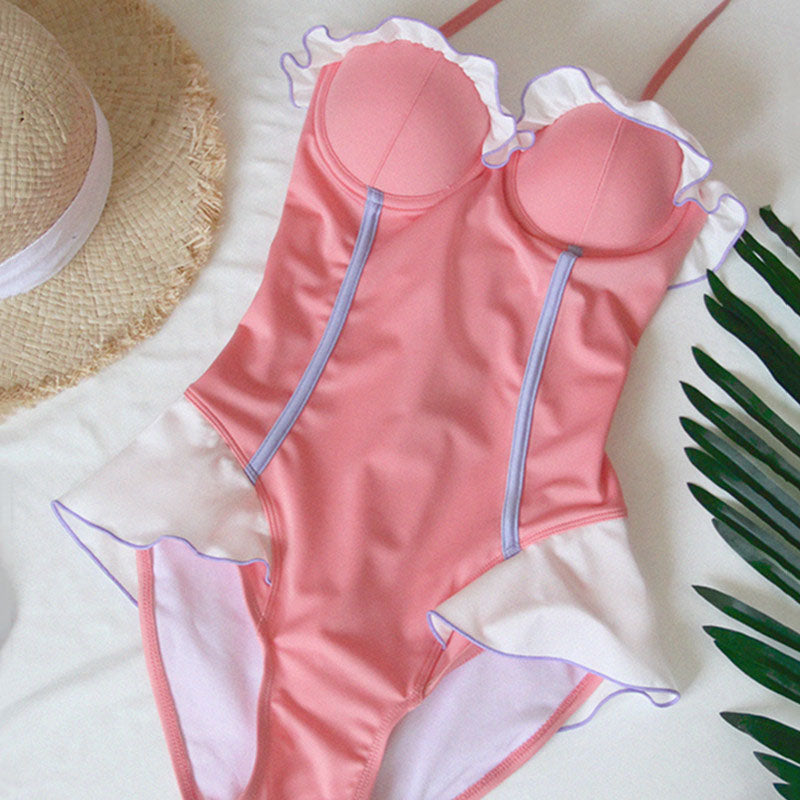 "CUTE PINK LACE TIE-UP" SWIMSUIT N052804