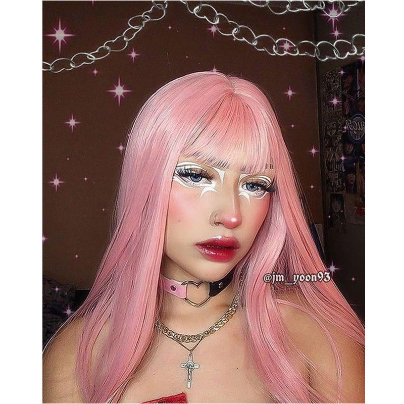 [@jm_yoon93] "LOLITA PEACH PINK LONG STRAIGHT" WIG N022012