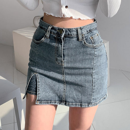 "SEXY HIGH WAIST IRREGULAR DENIM" SKIRT D052804