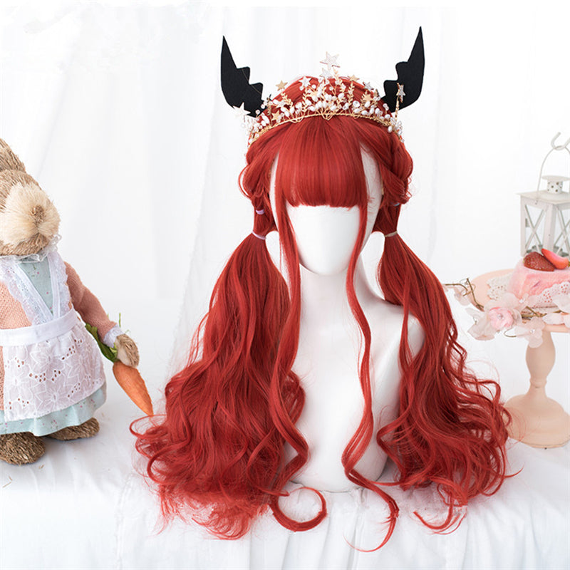 "CHERRY RED LOLITA LONG CURLY" WIG D052008