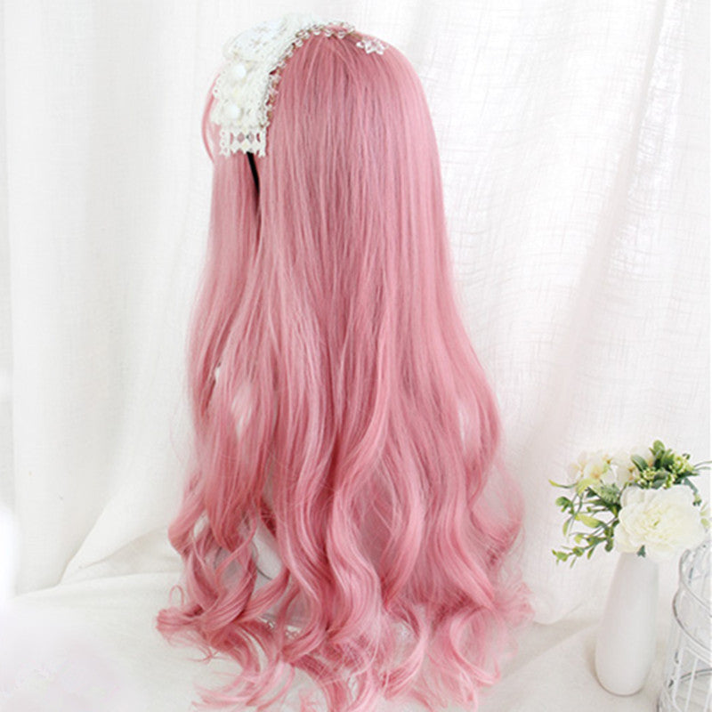 "PINK BIG WAVY LONG CURLY" WIG D051215