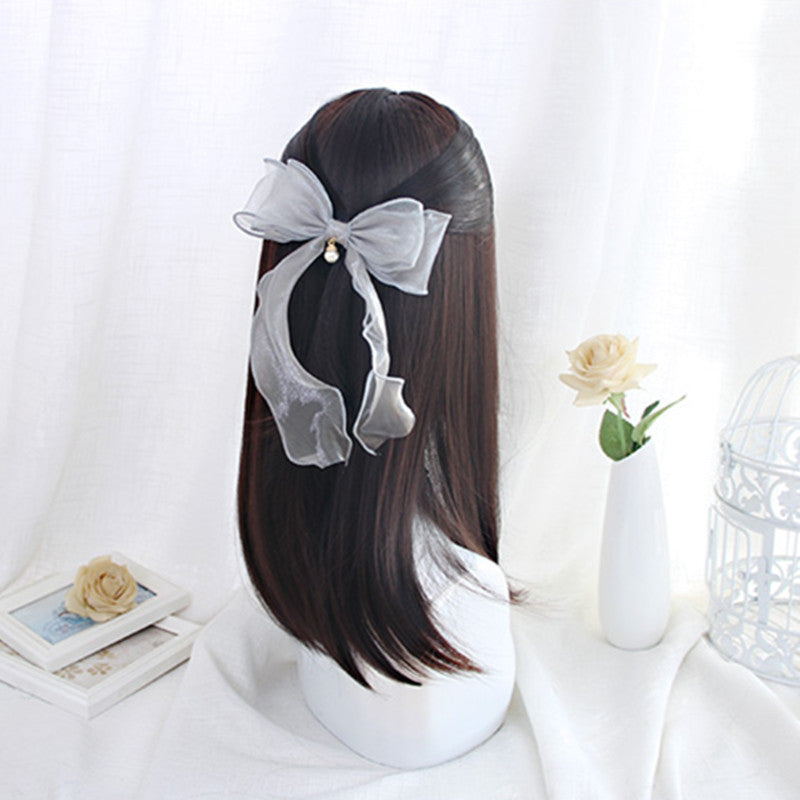 [ @hana.bunny_bunny ] "BLACK BROWN BANGS MEDIUM LONG STRAIGHT" WIG D051224